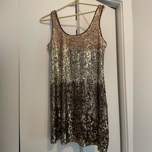 Gold sequin dress